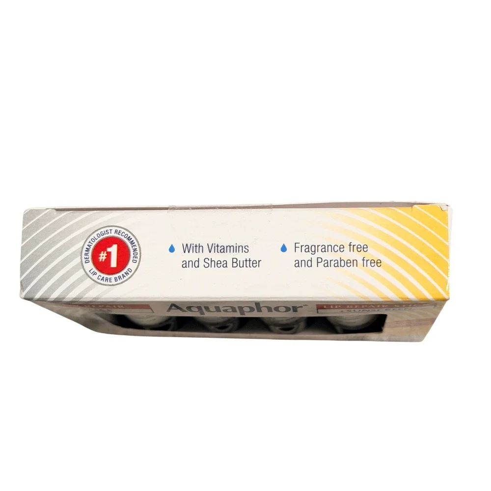 Aquaphor Lip Repair Stick 4 Pack Immediate‎ Relief & SPF 30 Sunscreen 0.17oz ea